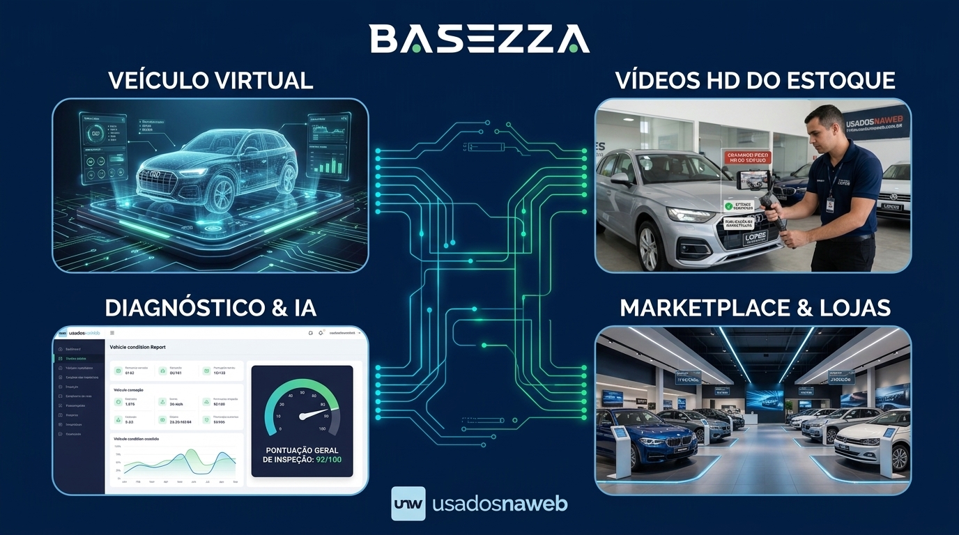 Ecossistema de Produtos Basezza - Análises Virtuais, IA, Vídeos HD e Marketplace Físico